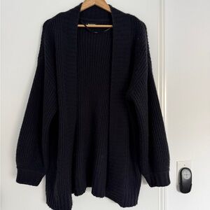 NAADAM Navy Blue Oversized Cardigan Sweater